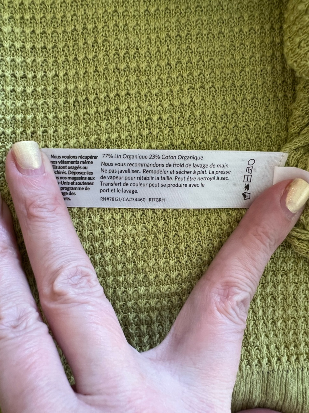 Eileen Fisher Organic Linen Cotton Textured Sweater Tunic Green Size 1X - Picture 3 of 10